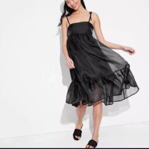 Wild Fable Black Midi Dress